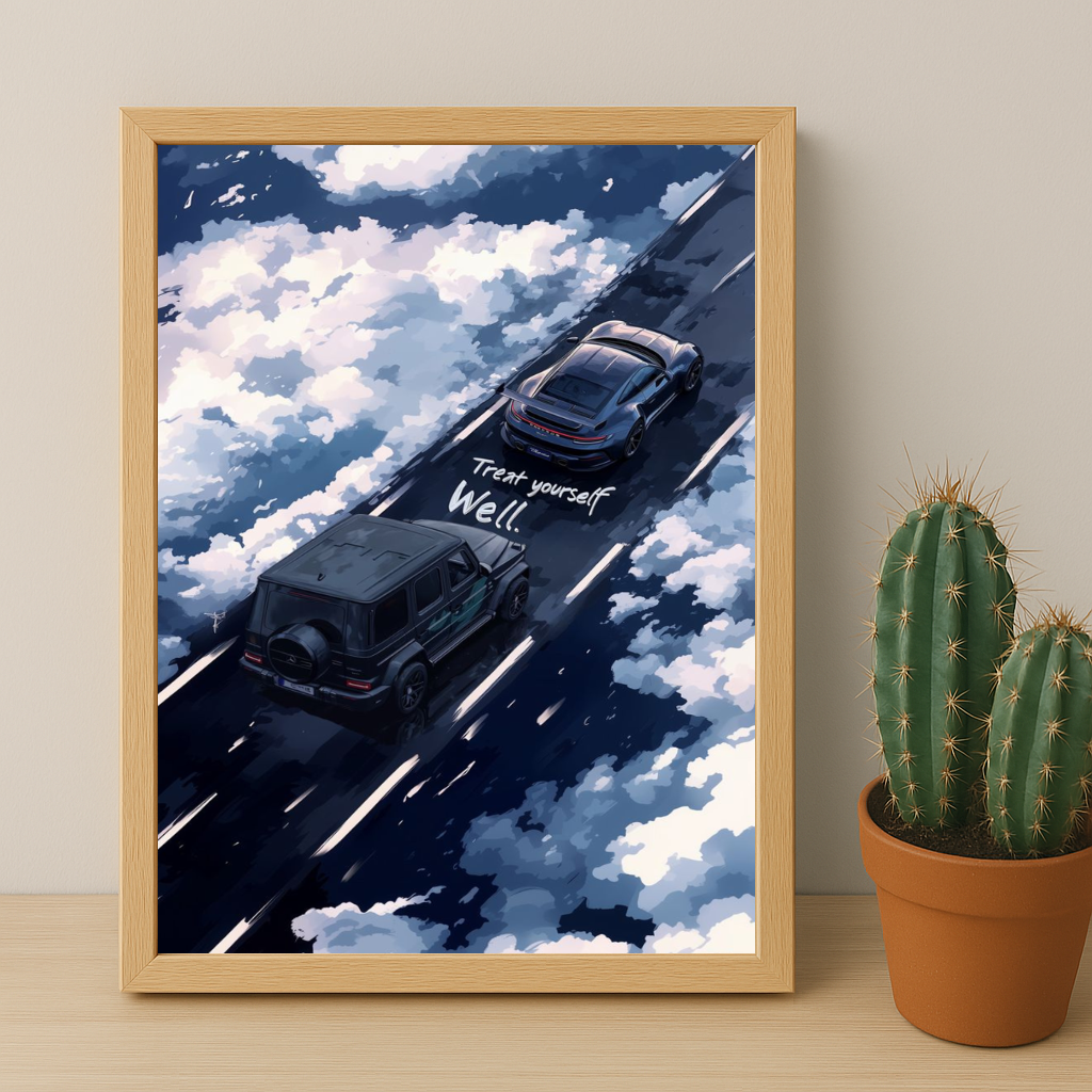 Mercedes x Porsche - Poster