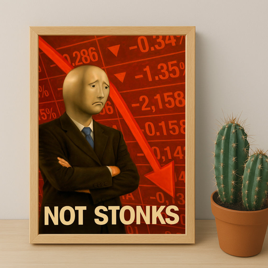 Cadre photo Motivation - Not Stonks meme