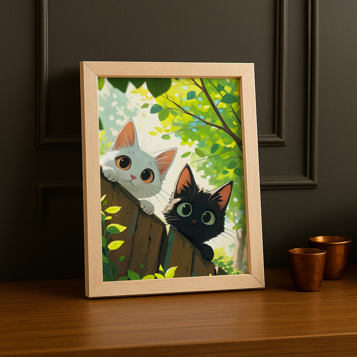 Cadre Photo Chat - Jardin