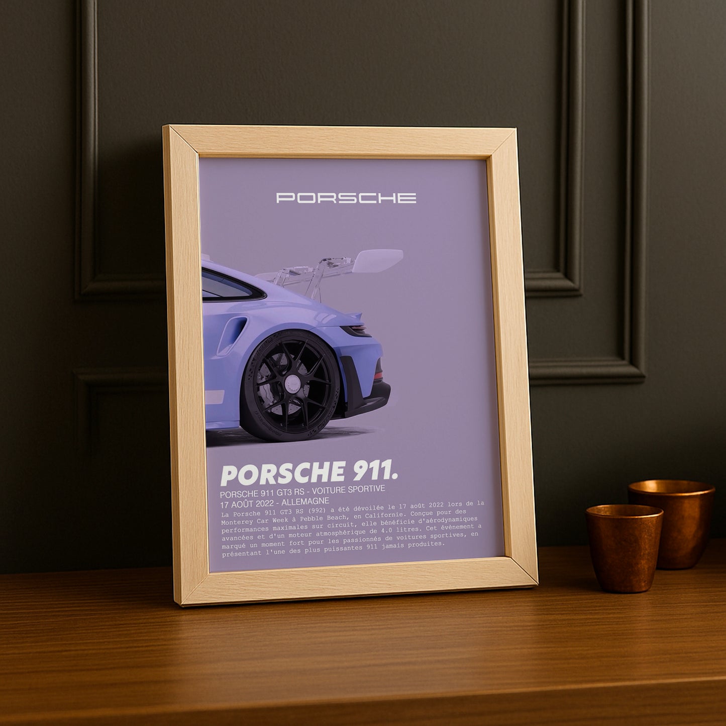 Cadre photo Porsche 911 GT3 RS Lavander