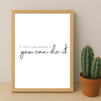 Cadre photo Citation - You can do it