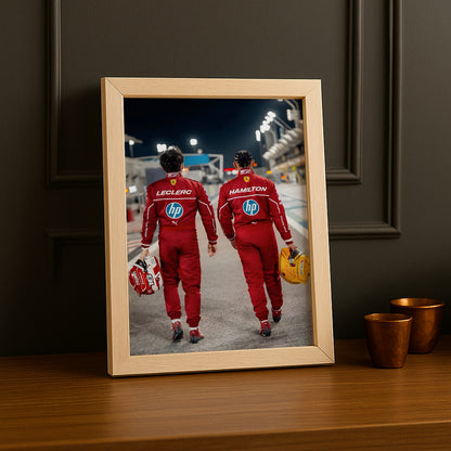 Poster encadrée Formule 1 - Charles Leclerc x Lewis Hamilton