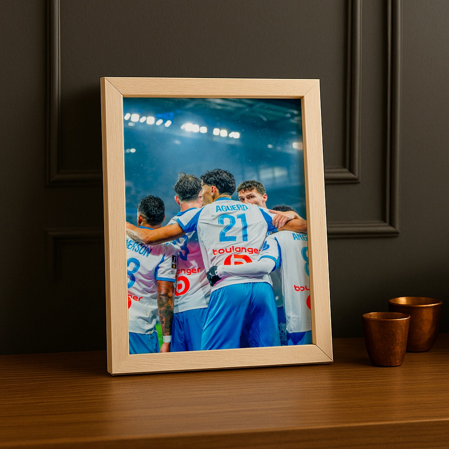 Poster encadrée Olympique de Marseille - Aguerd célébration