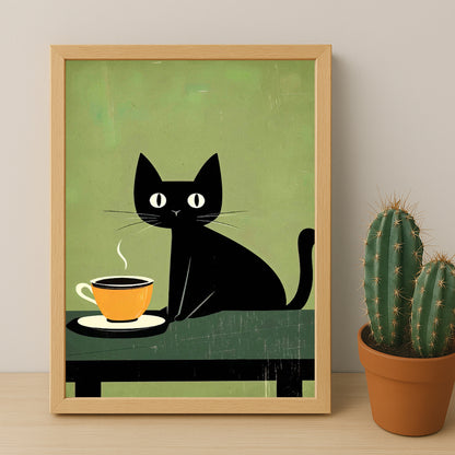 Cadre photo Coffee Lover - Chat Café