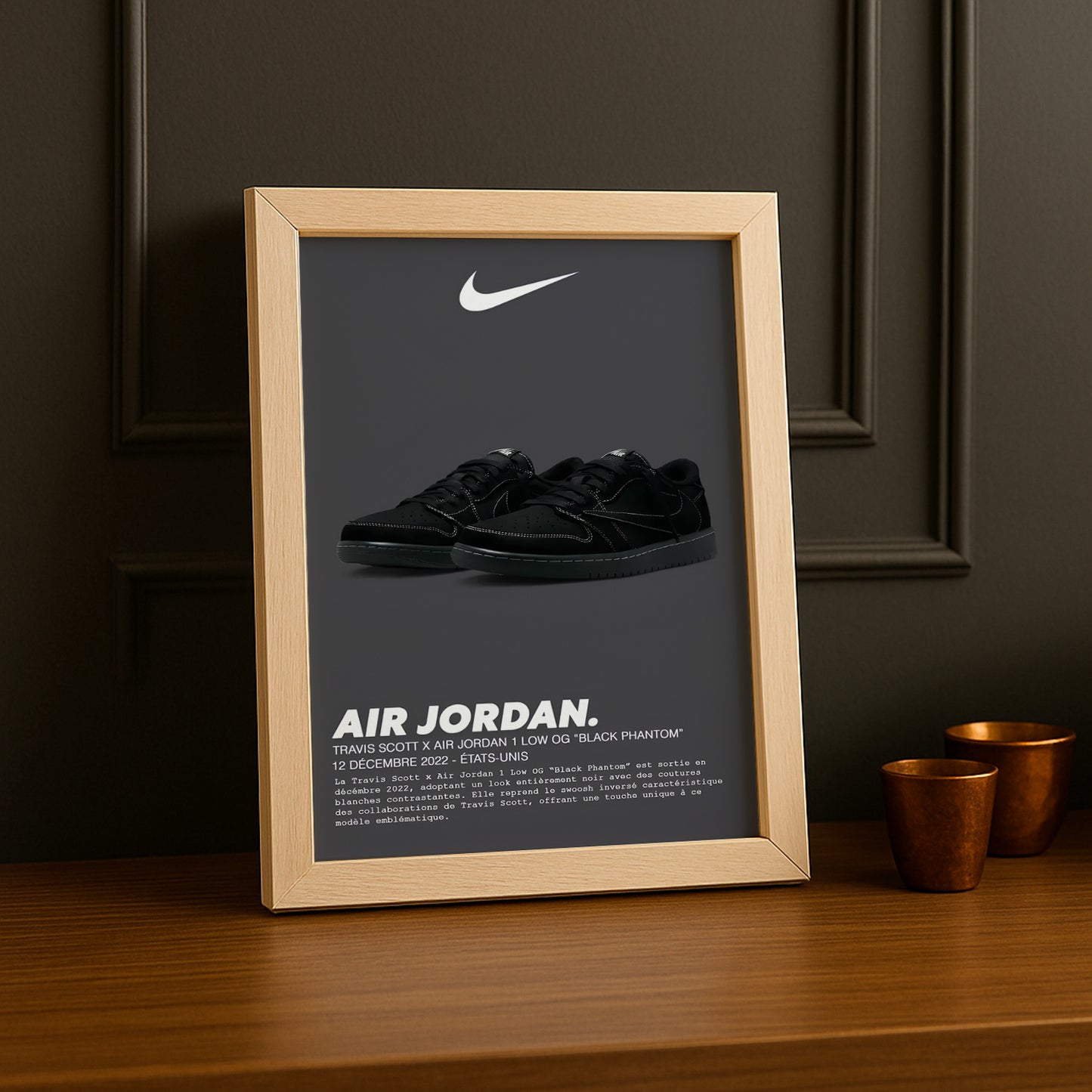 Cadre photo Nike Air Jordan 1 Low OG Black Phantom