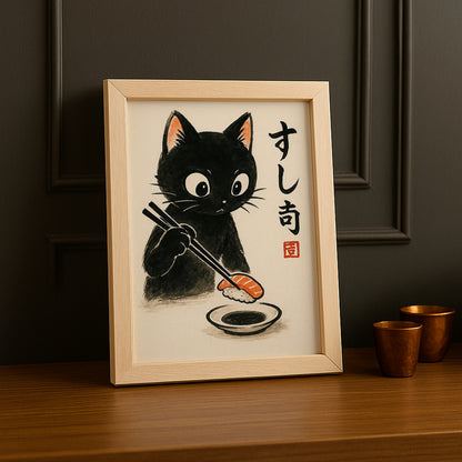 Cadre Photo Chat - Sushi