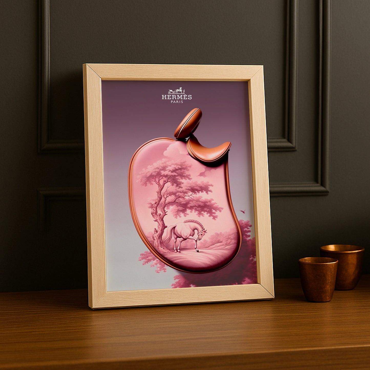 Cadre photo Hermès - Selle de Cheval Rose