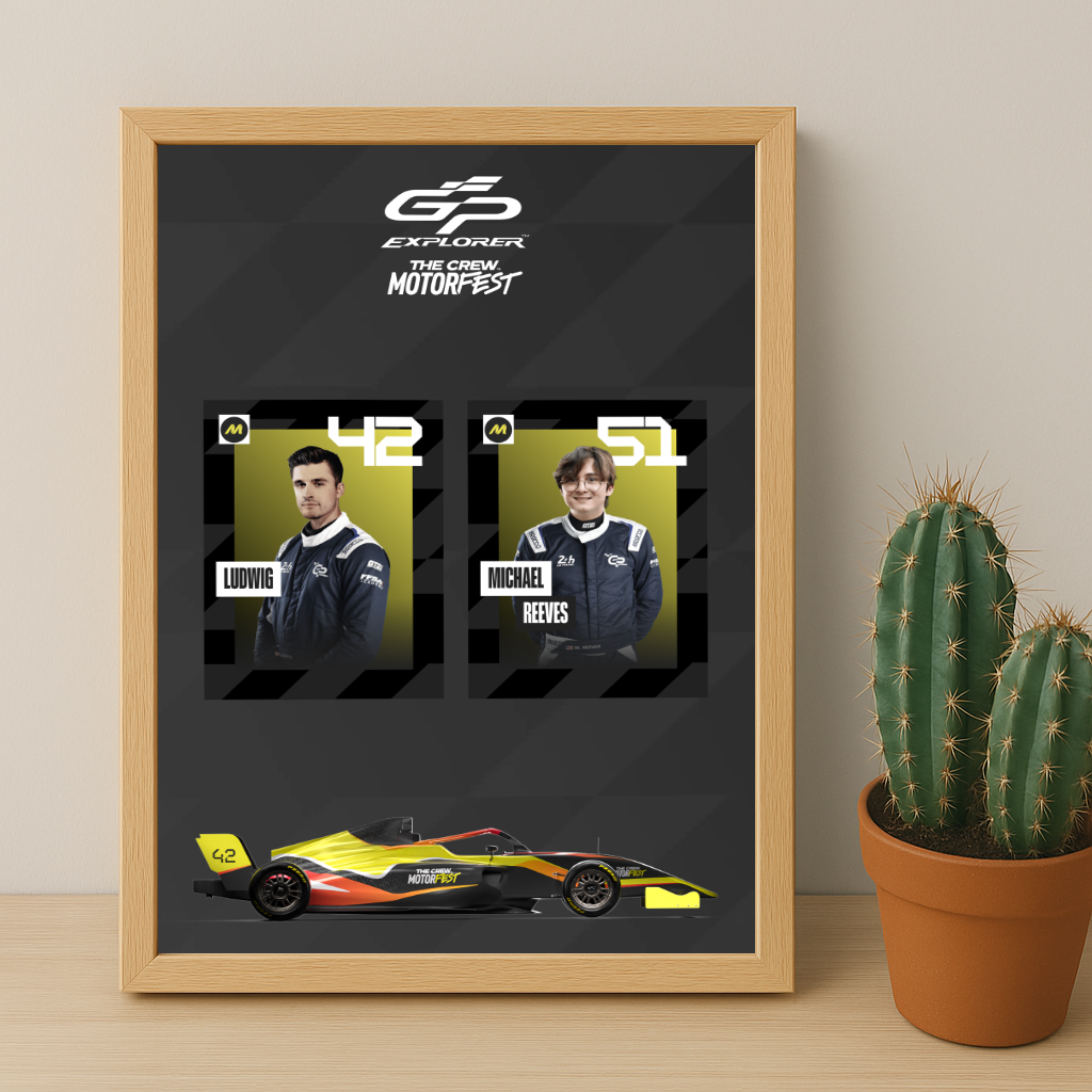 Cadre Photo GP Explorer Ludwig x Reevs x The Crew Motorfest – Affiche Encadrée Officielle Course & Gaming