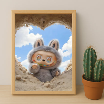 Poster Labubu - Coeur de sable