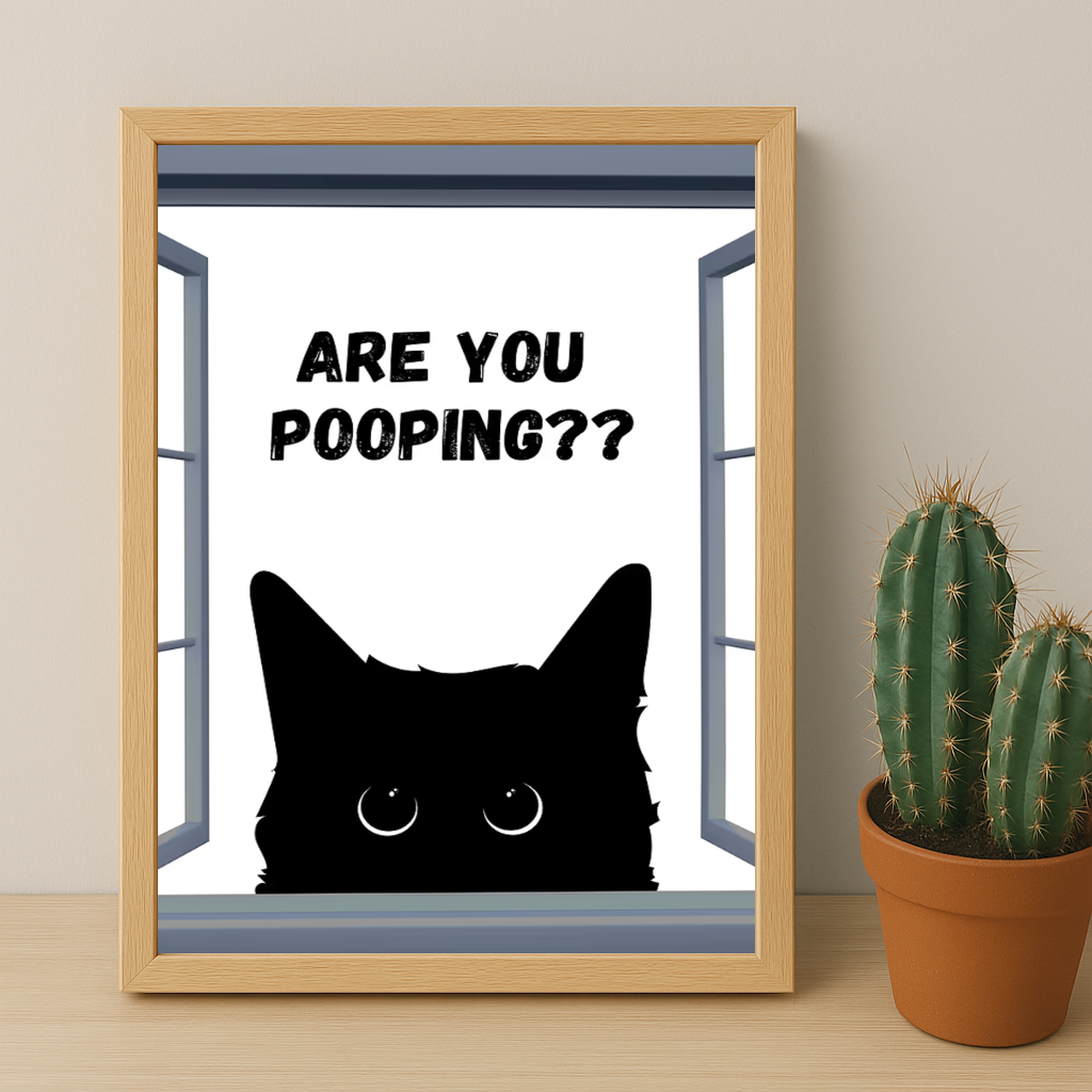 Cadre photo Chat Are You Pooping ?