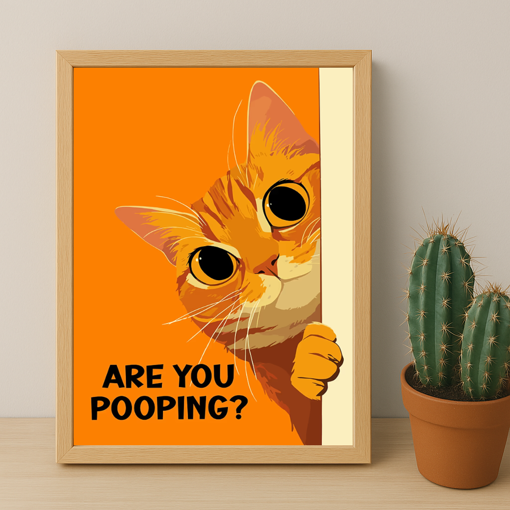 Cadre photo Chat orange Are You Pooping