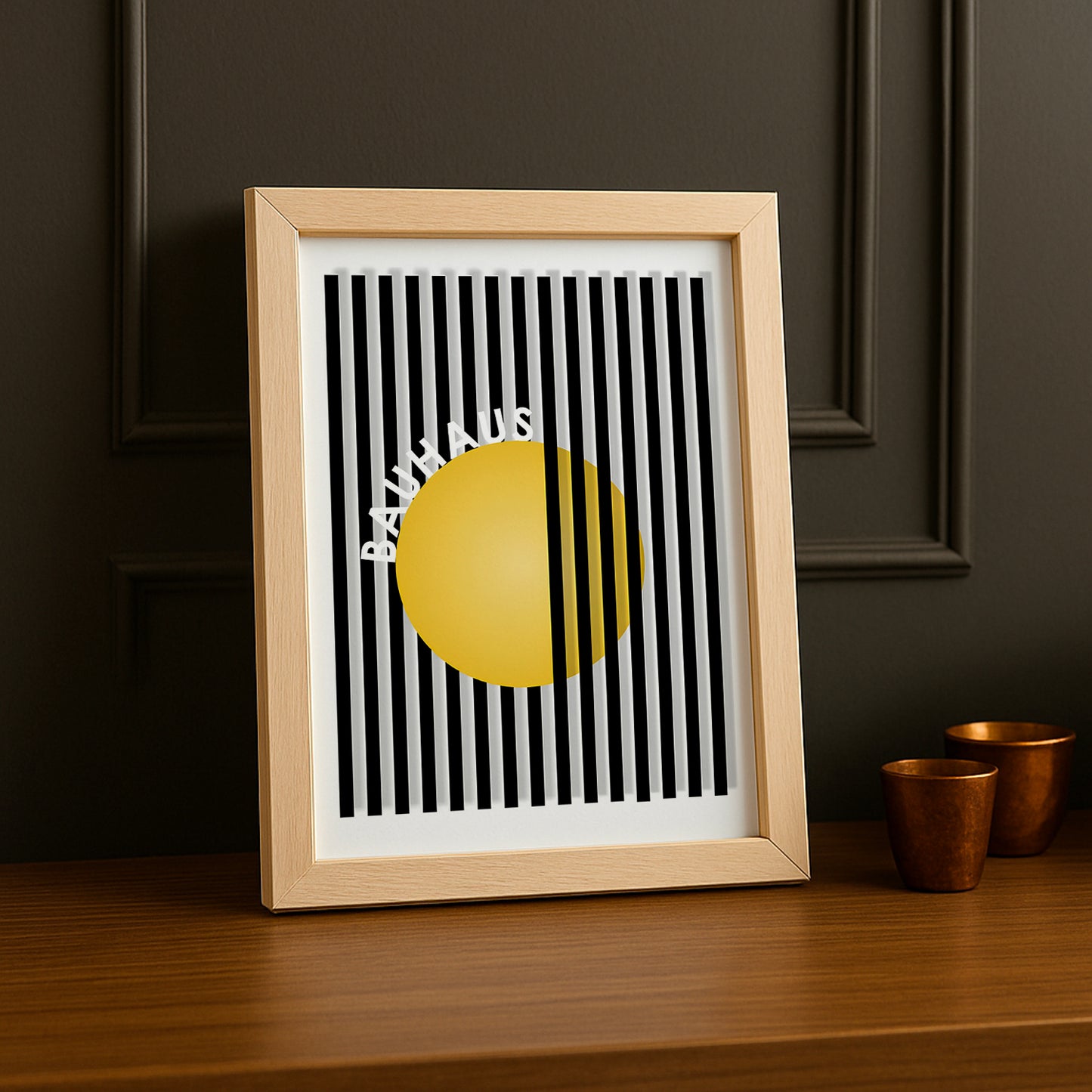 Cadre photo Bauhaus cercle jaune