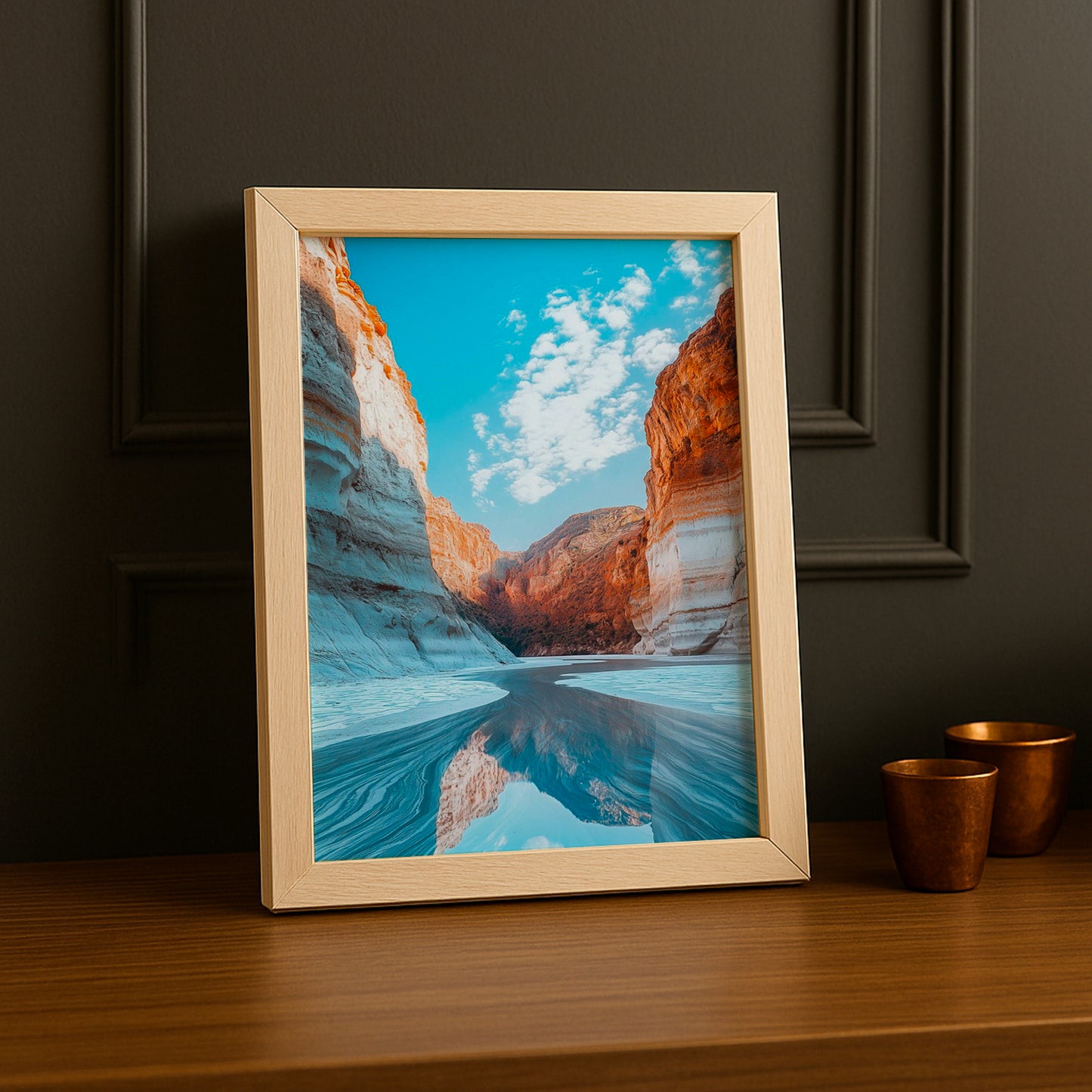 Cadre Photo Naturel - Lac & Montagne