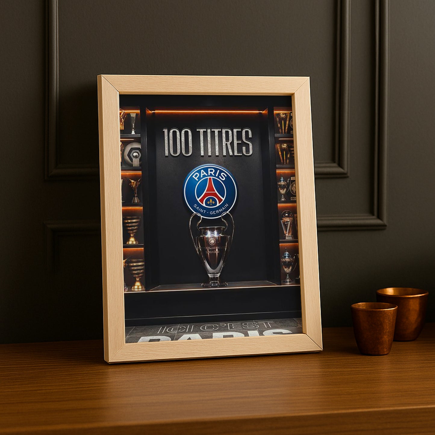 Cadre photo 100 Titres Paris Saint-Germain Ligue des champions
