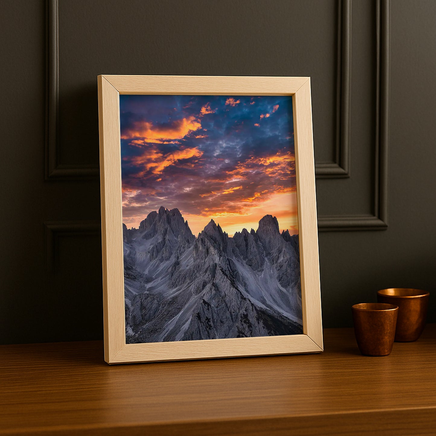 Poster Photo Naturel - Montagne Coucher de Soleil