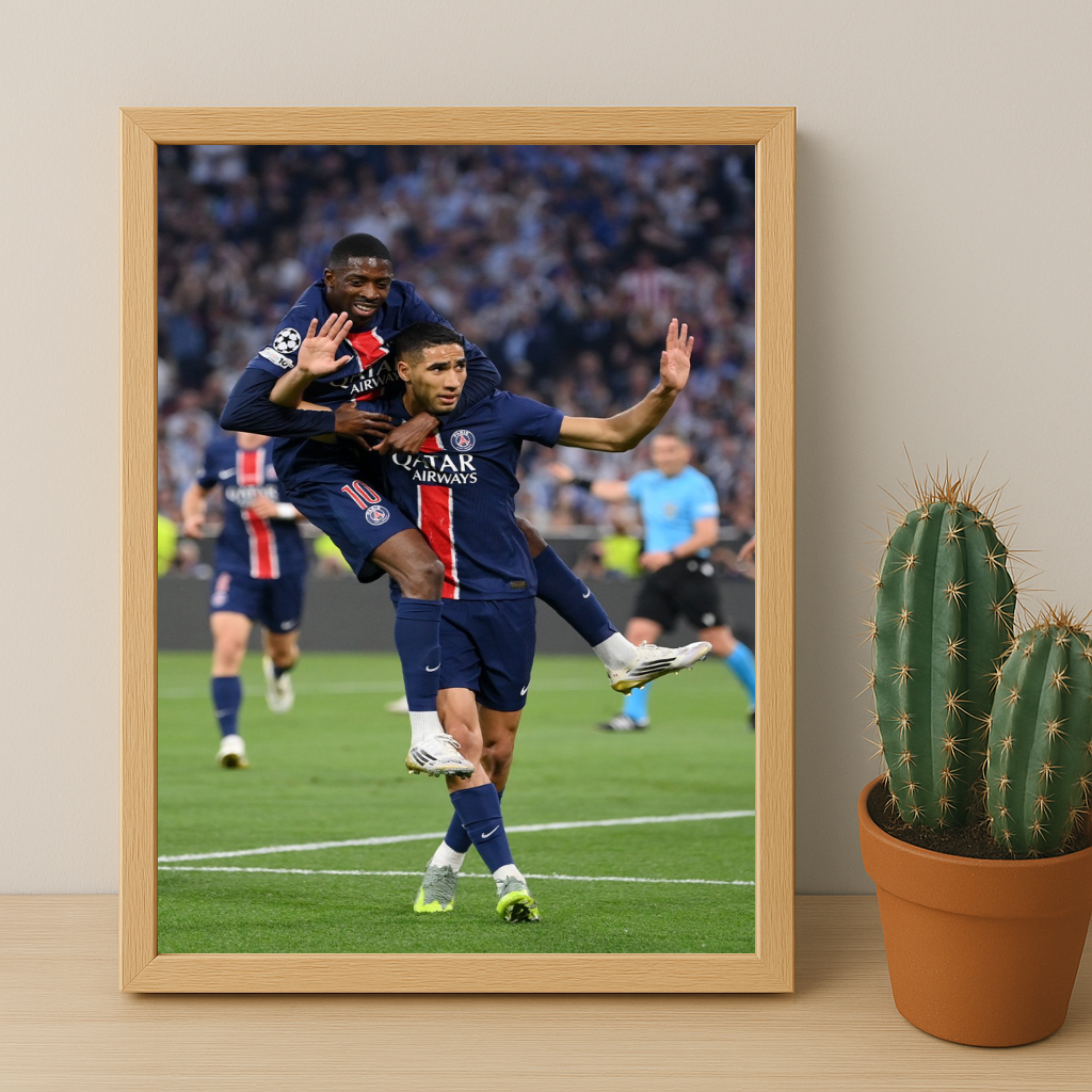Cadre photo Ousmane Dembélé x Achraf Hakimi PSG