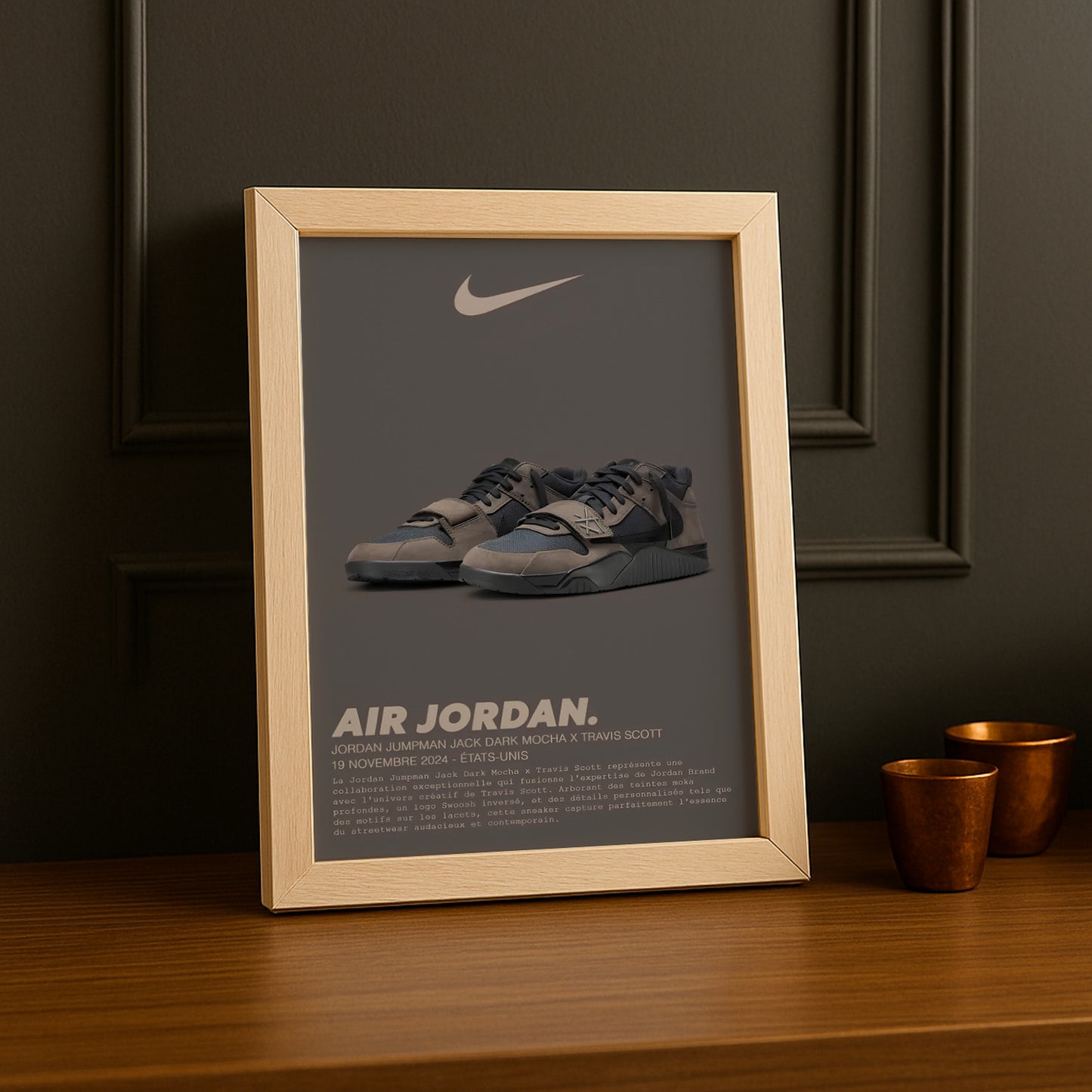 Cadre photo Jordan Jumpman Jack Dark Mocha x Travis Scott