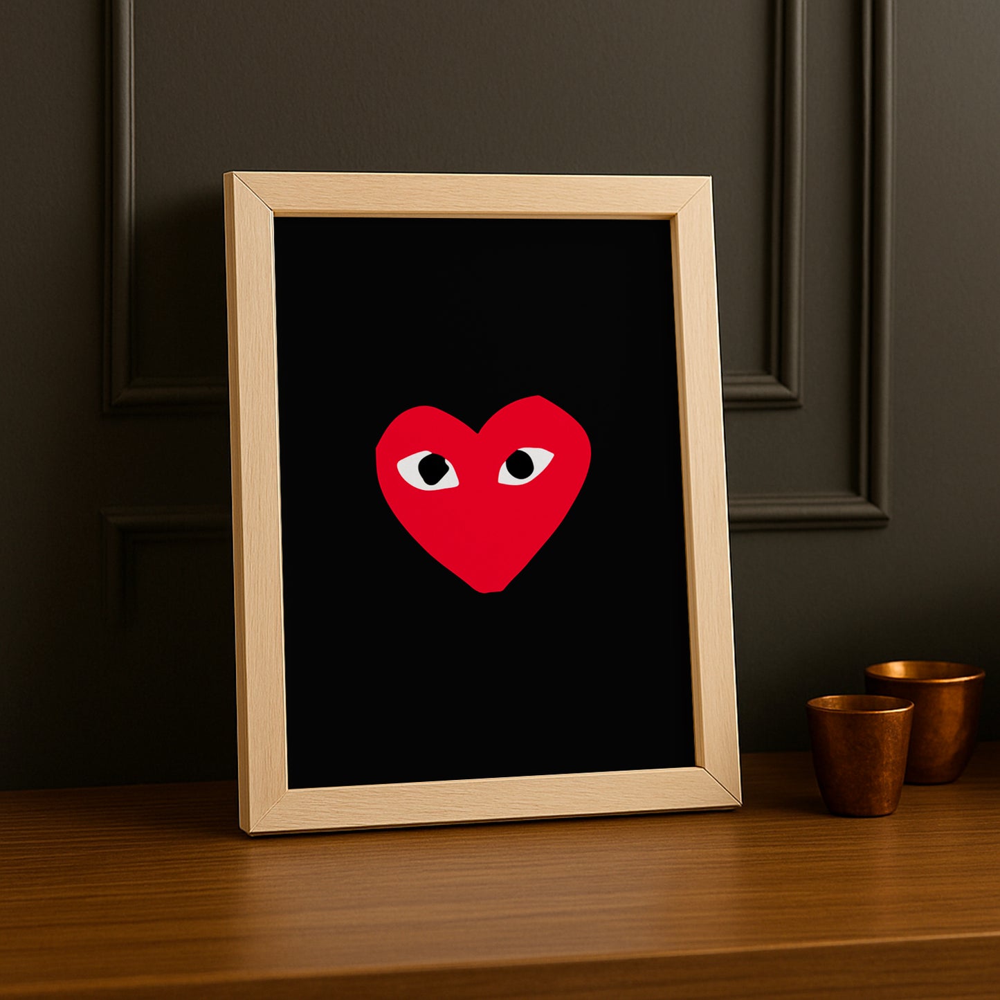 Cadre photo Comme Des Garçons coeur rouge