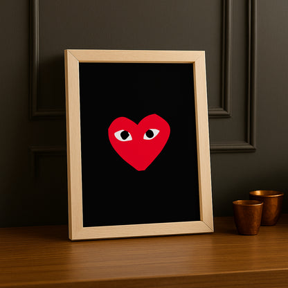 Cadre photo Comme Des Garçons coeur rouge