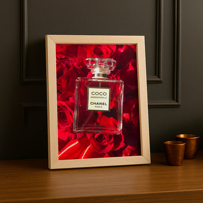 Cadre photo Chanel - Coco Red Flowers