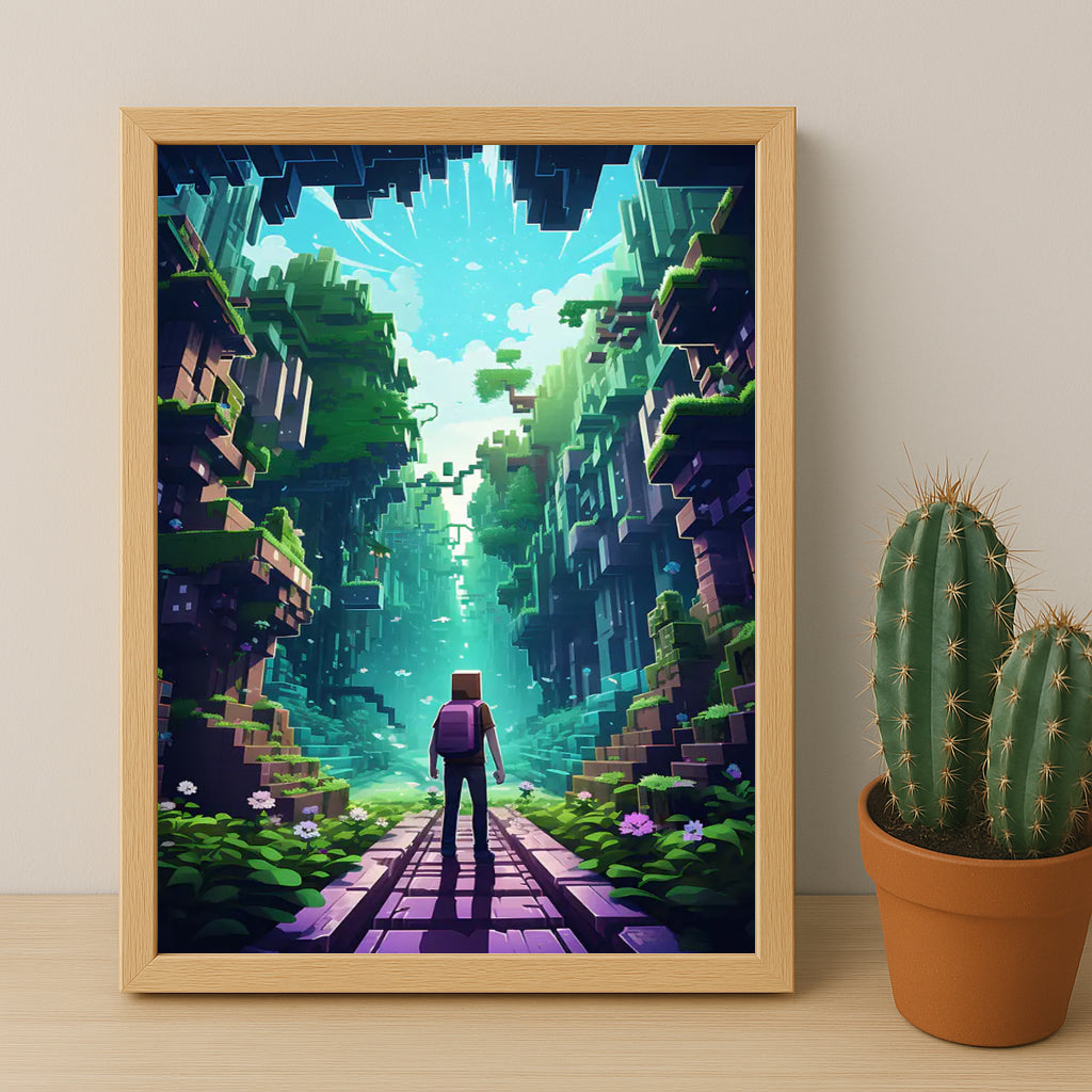 Cadre photo Minecraft - Cavernes et falaises
