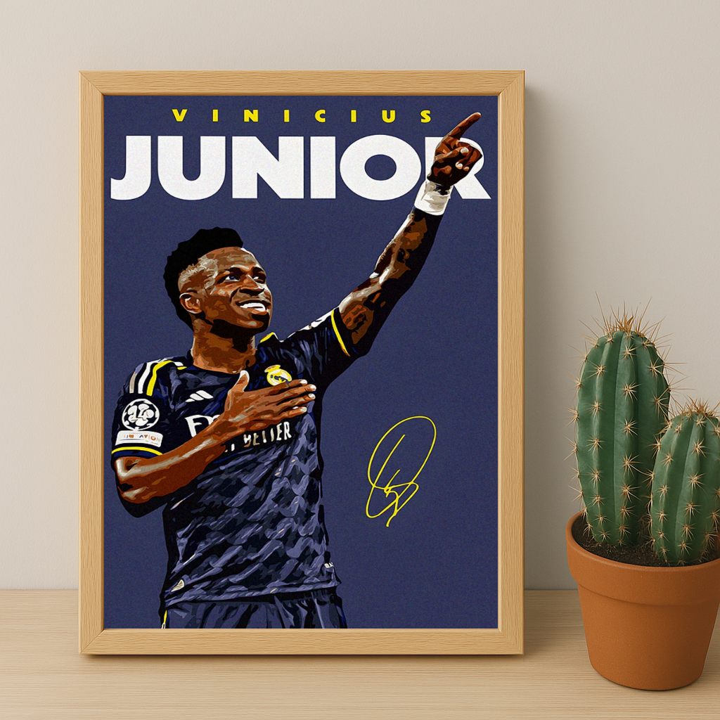Cadre Photo Vinicius Jr Real Madrid – Affiche HD Encadrée Papier Premium