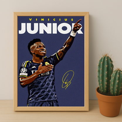 Cadre Photo Vinicius Jr Real Madrid – Affiche HD Encadrée Papier Premium