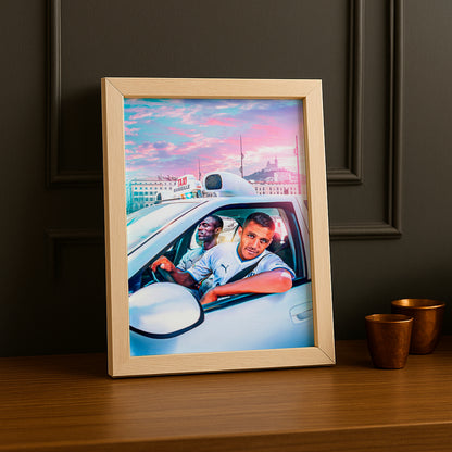 Cadre photo Olympique de Marseille Taxi Illustration