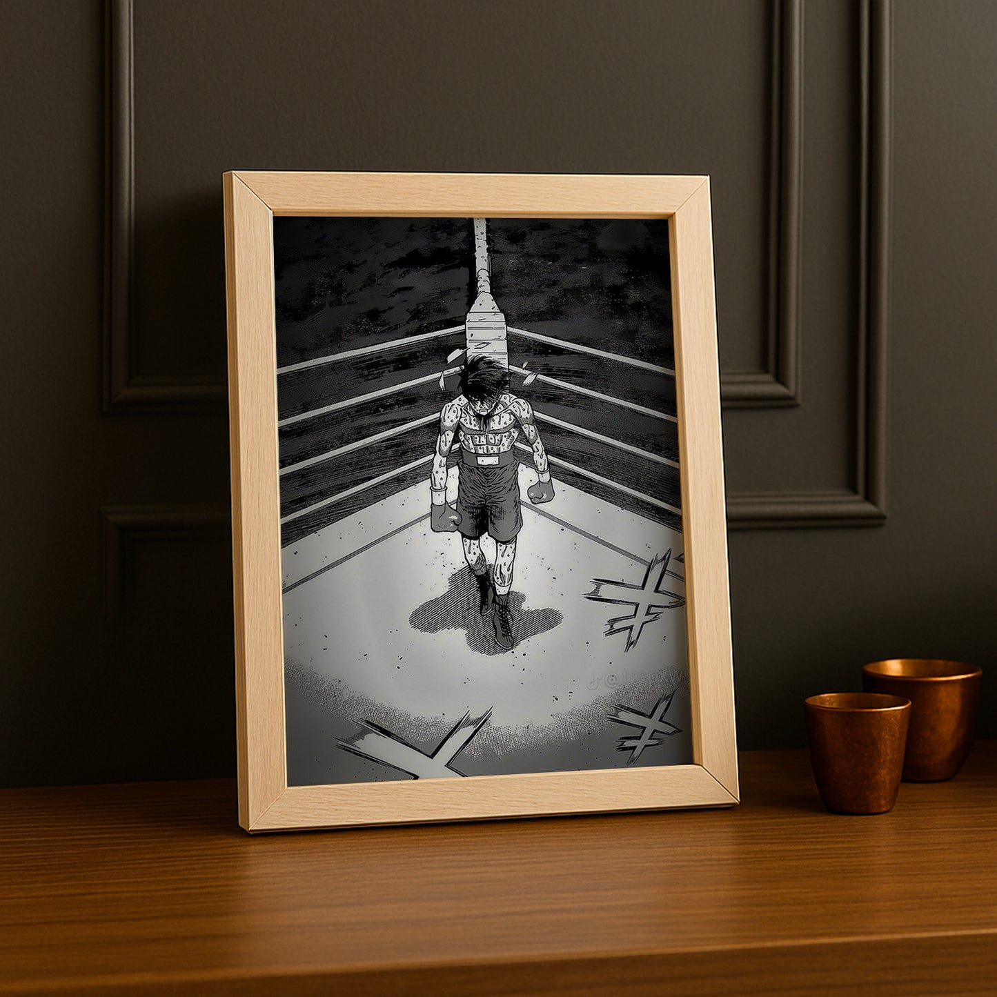 Cadre Photo Hajime no Ippo - Makunouchi Ippo Noir et Blanc