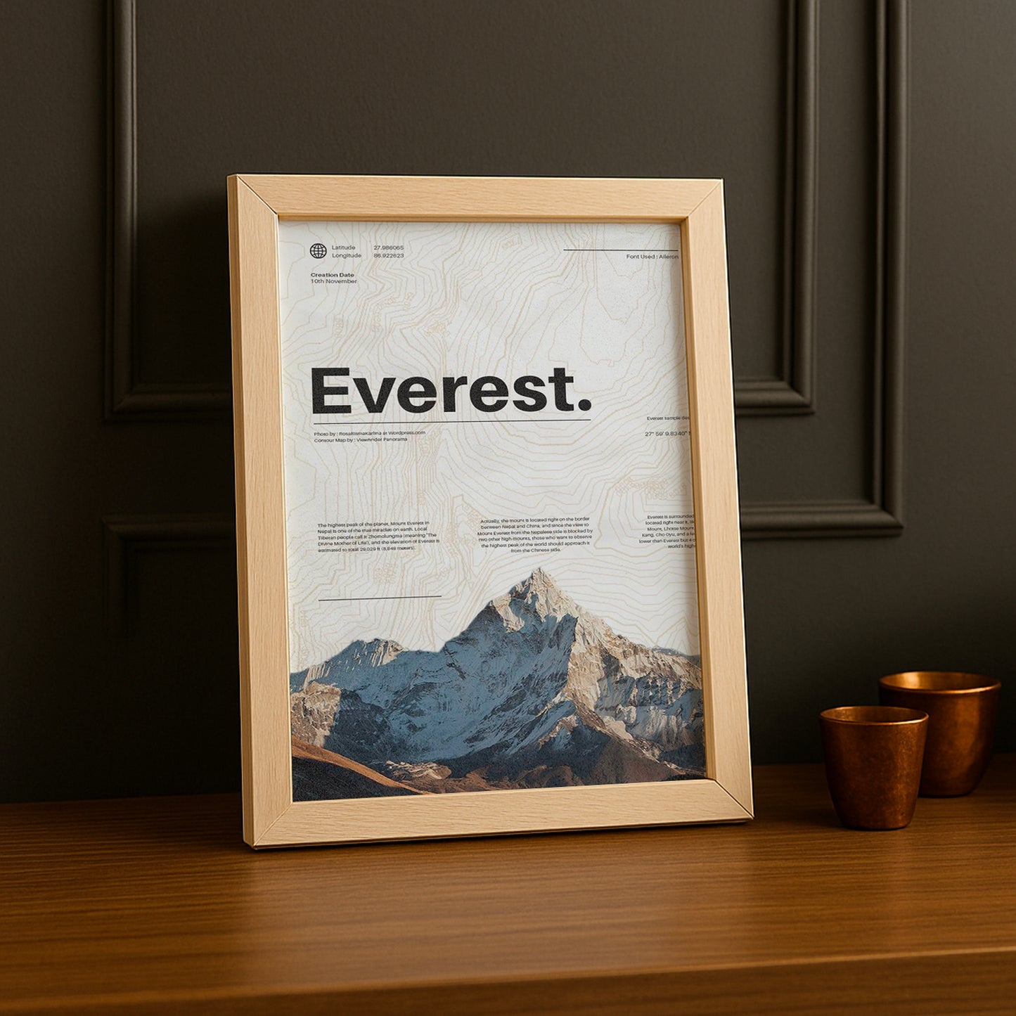 Cadre Photo Naturel - Everest Poster