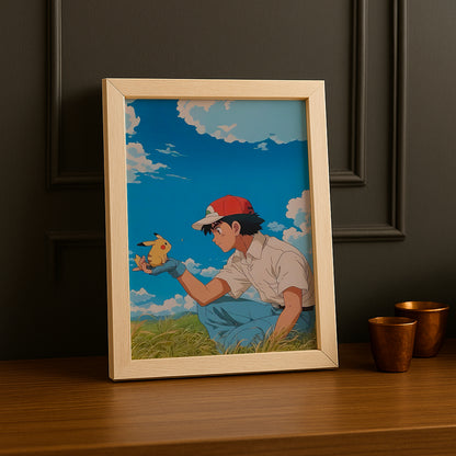 Cadre Photo Pokémon - Sacha x Pikachu