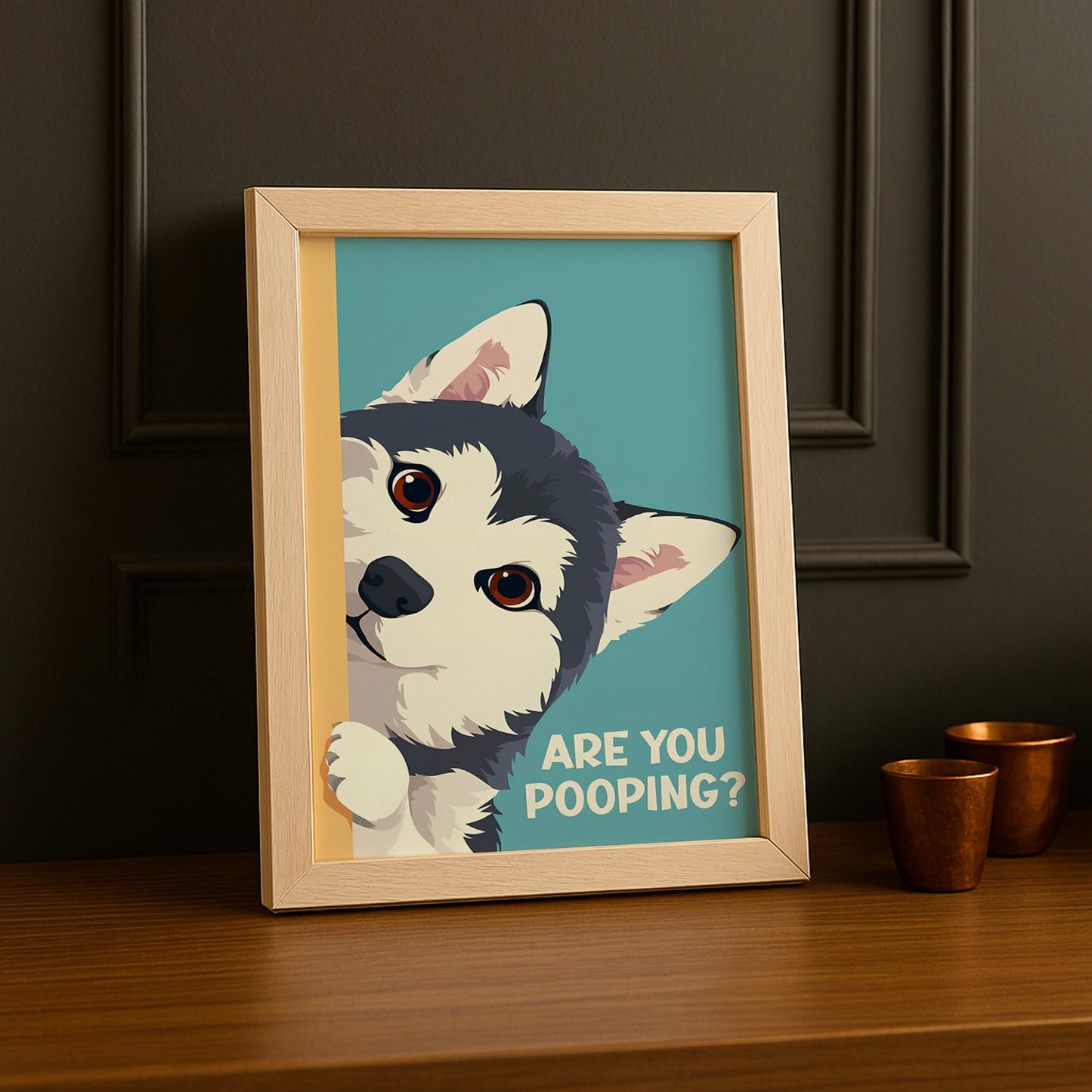 Chien Husky Are You Pooping ? - Poster