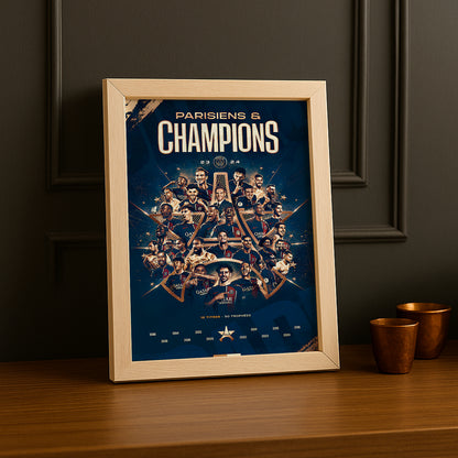 Cadre photo Paris Saint-Germain Champions de France 2023 - 2024