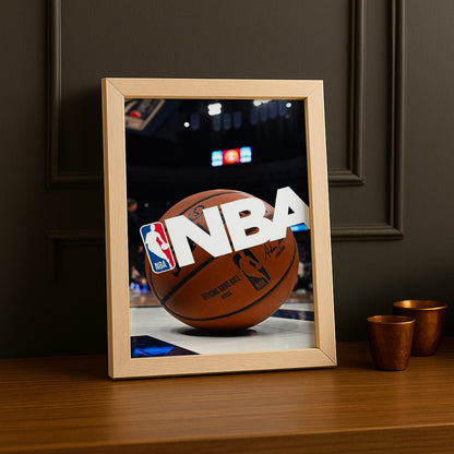 Cadre photo NBA - Ballon, logo