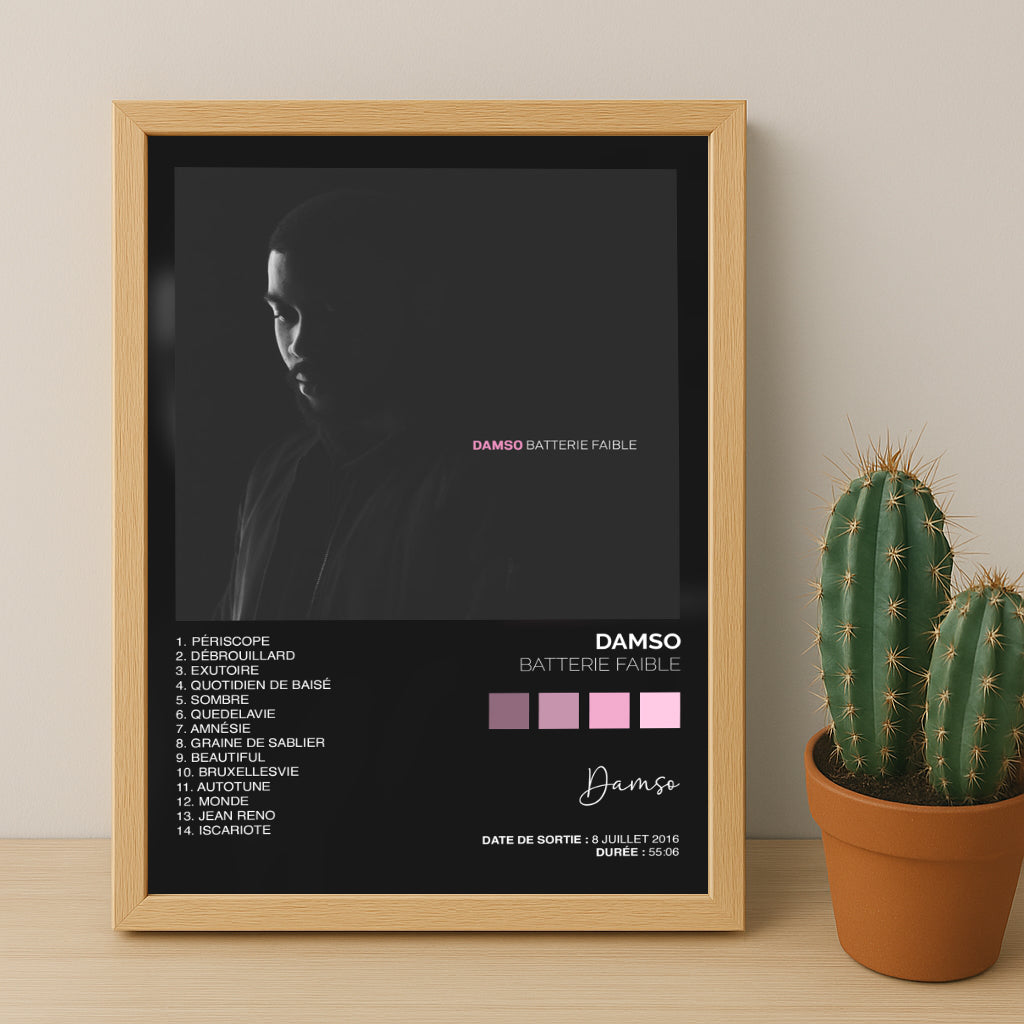 Poster Damso - Album Batterie faible