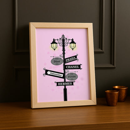 Cadre photo Mode - Panneau Multi-Brands Pink