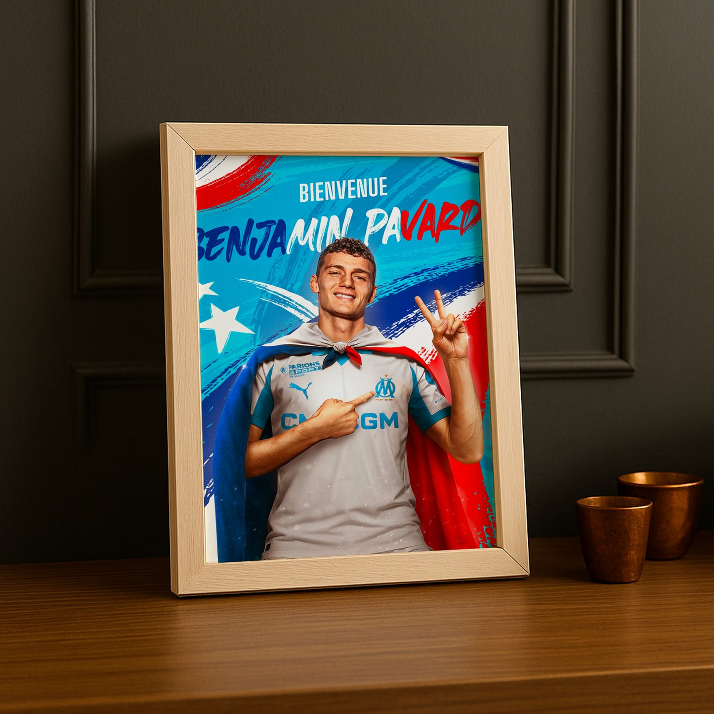 Poster encadrée Olympique de Marseille - Benjamin Pavard