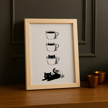 Cadre photo Café - Chat