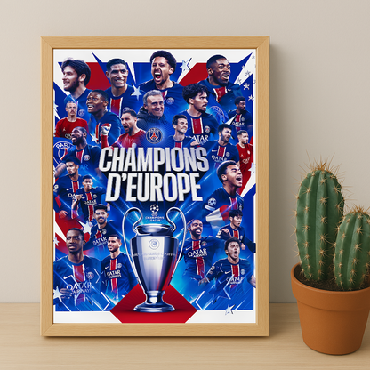 Cadre photo Paris Saint-Germain Champions d'Europe