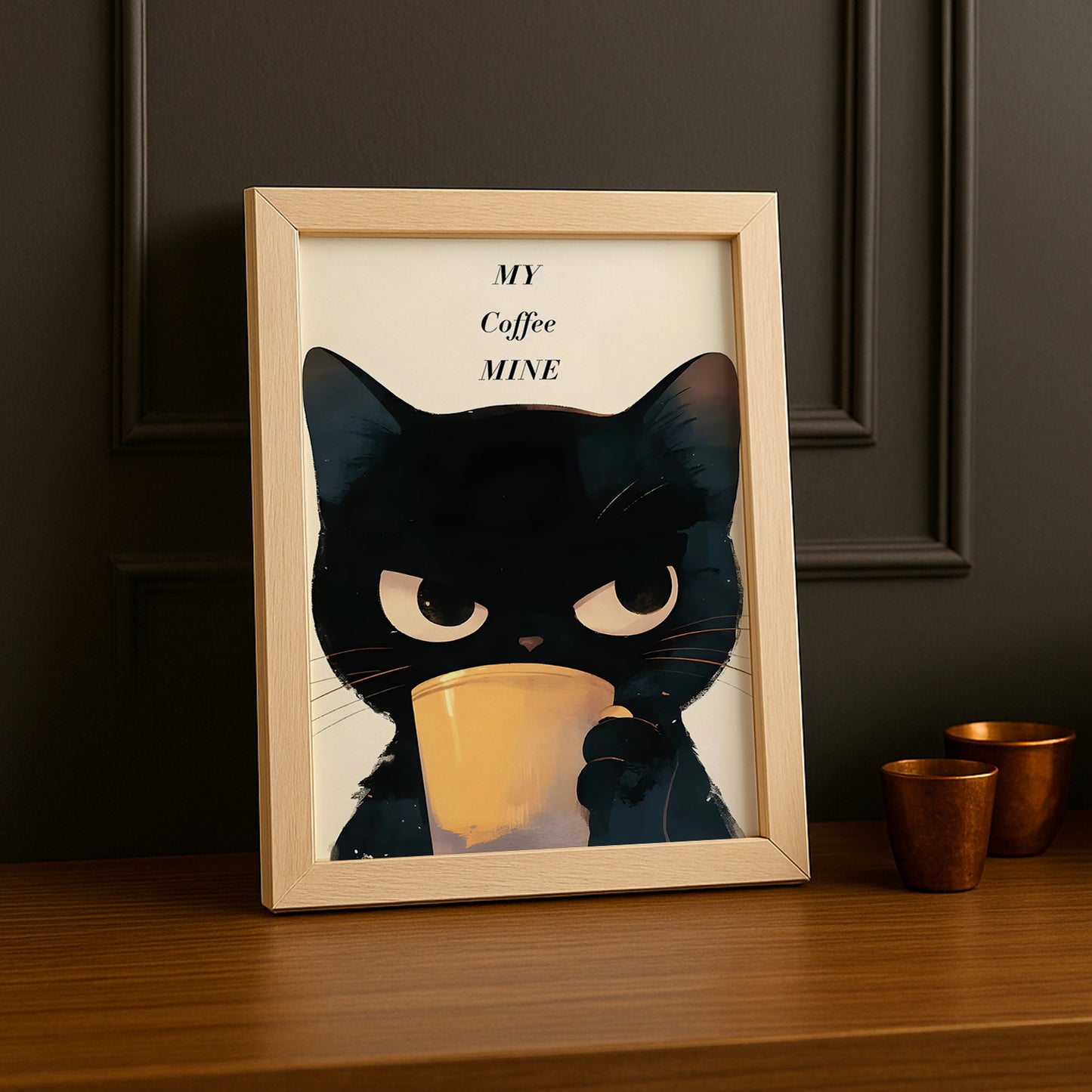 Cadre Photo Chat - Café