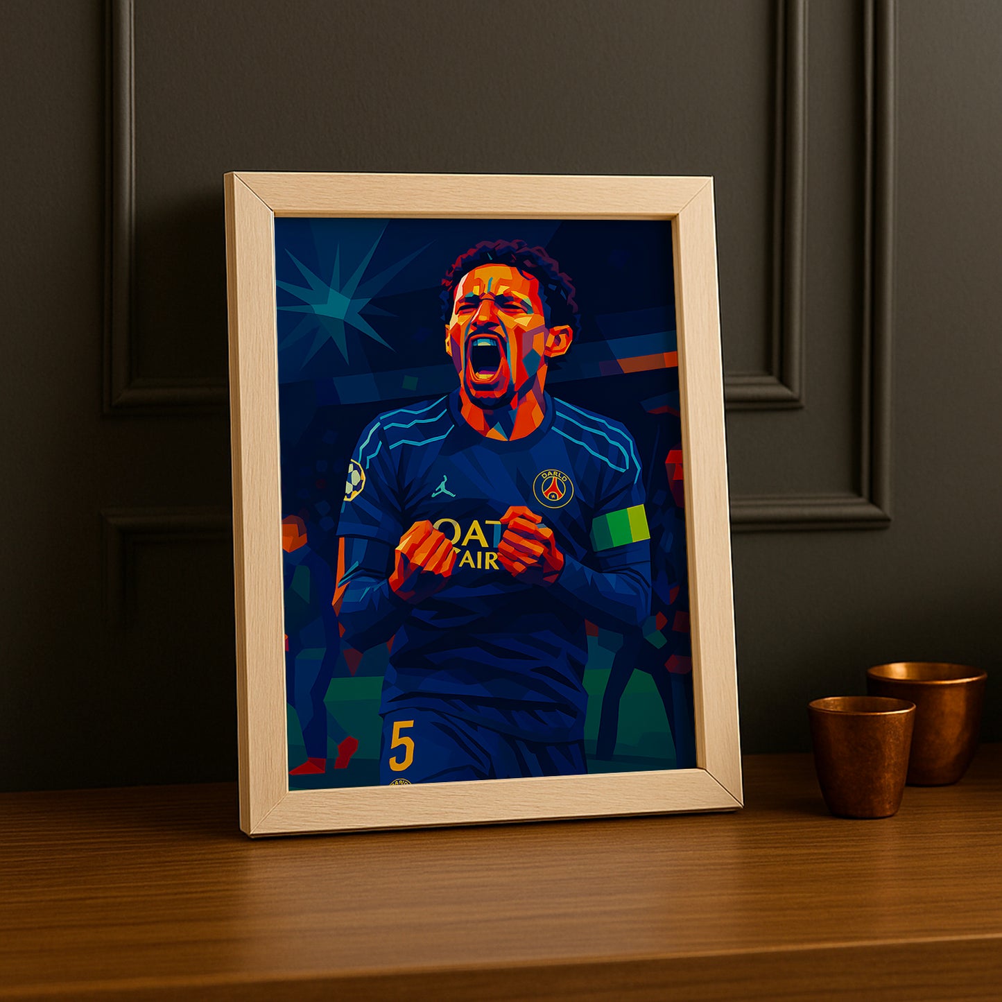 Cadre photo Paris Saint-Germain Marquinhos illustration