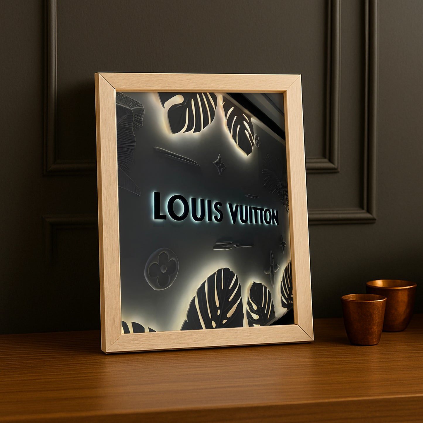 Cadre photo Louis Vuitton - Logo Lumineux