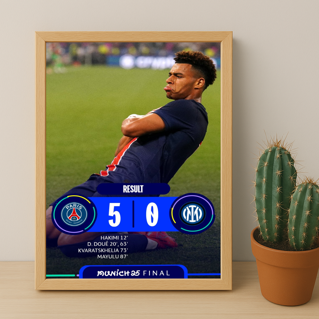 Cadre photo Désiré Doué PSG Ligue des champions