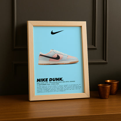 Cadre photo Nike Dunk Low The Glacier Blue and Artic Orange