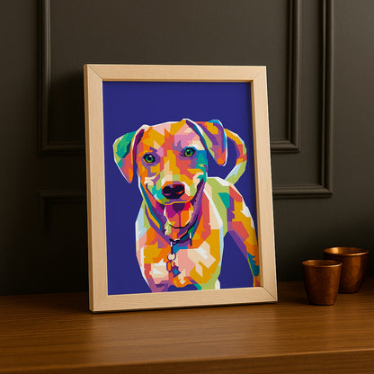 Cadre Photo Chien - Illustration bleu