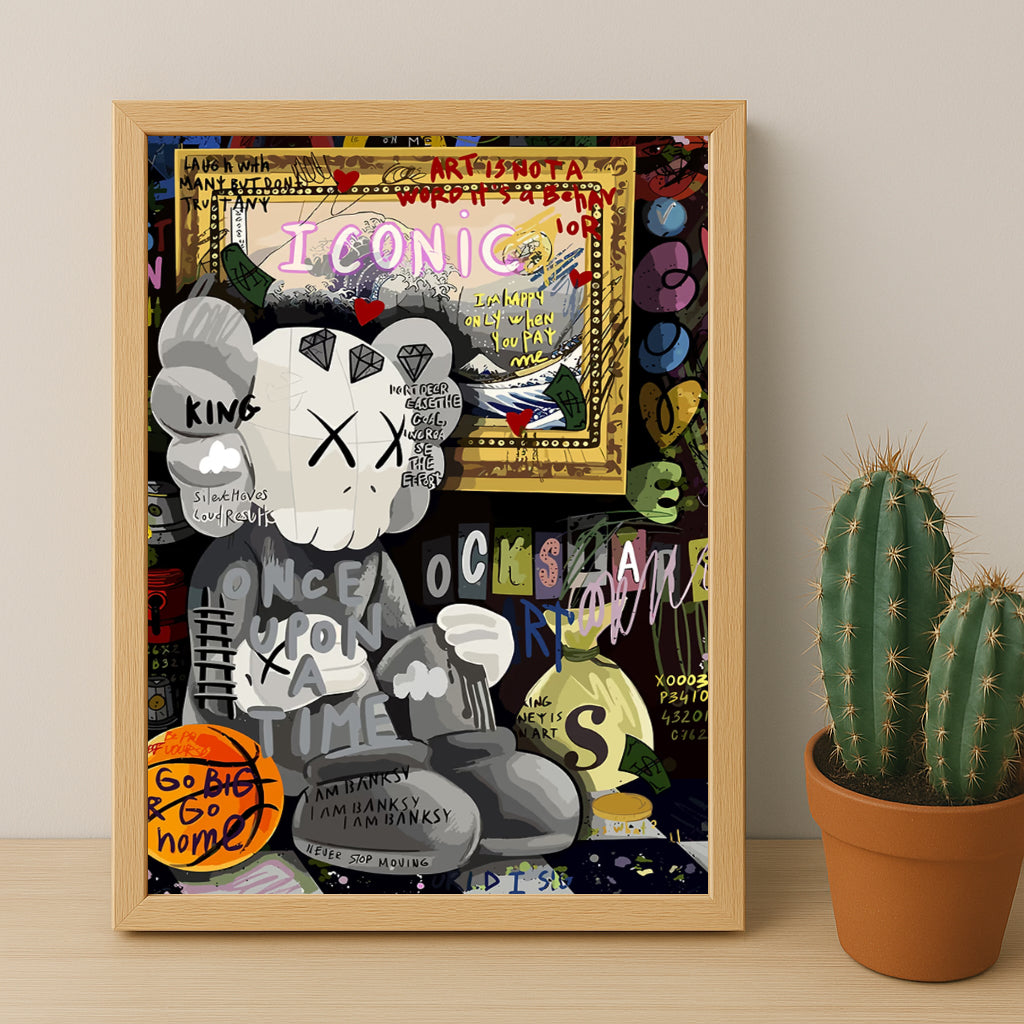 Cadre photo Kaws - Graffiti Iconic