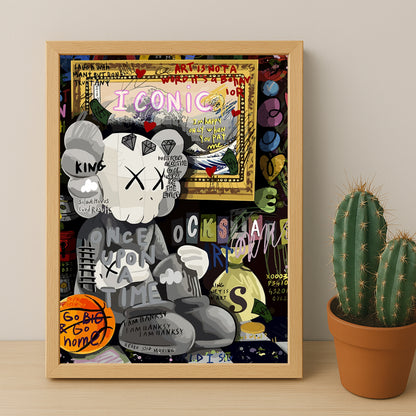 Cadre photo Kaws - Graffiti Iconic