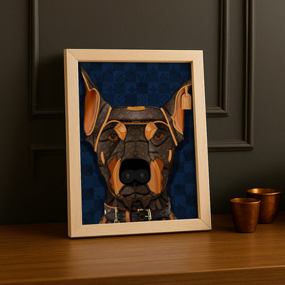 Cadre photo Louis Vuitton - Illustration d'un chien