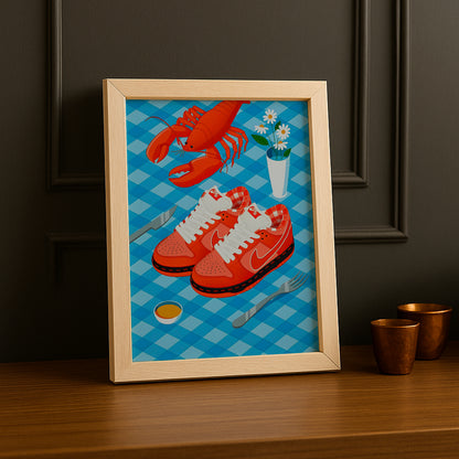 Cadre photo Nike Dunk SB Orange illustration