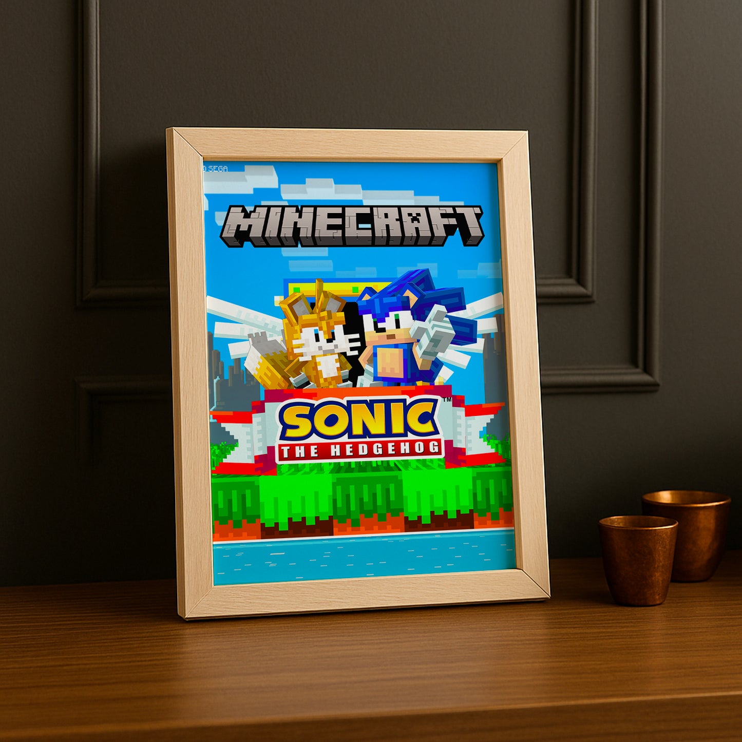 Cadre photo Minecraft - Sonic